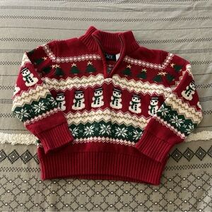 Toddler vintage-style snowman christmas sweater